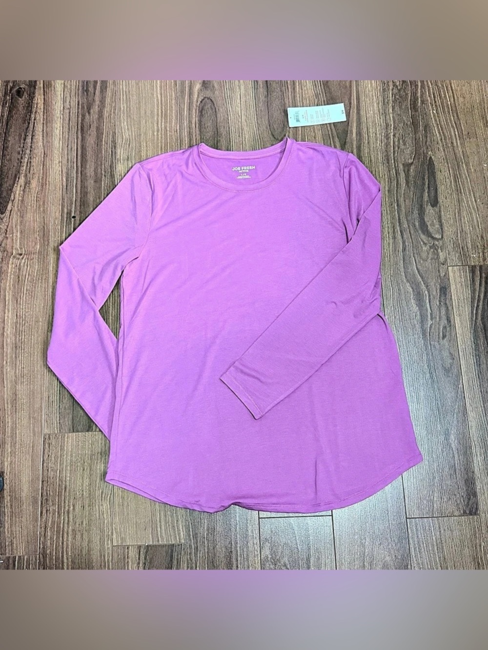 Joe Fresh Active Long Sleeve Tee Purple Large NWT